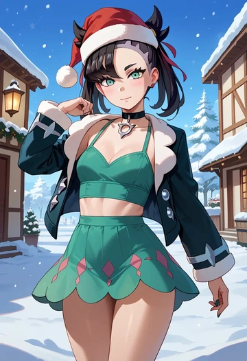 pokemon,marnie_(pokemon),Christmas,dress  - AI generated anime art