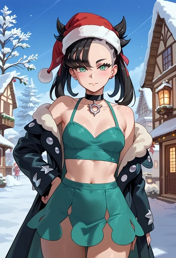 pokemon,marnie_(pokemon),Christmas,dress  - AI generated anime art