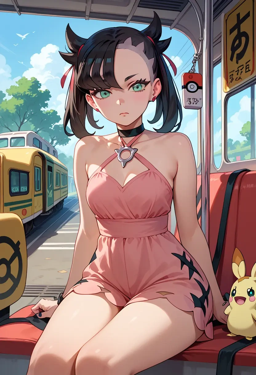 pokemon,marnie_(pokemon),halter top,track pants  - 