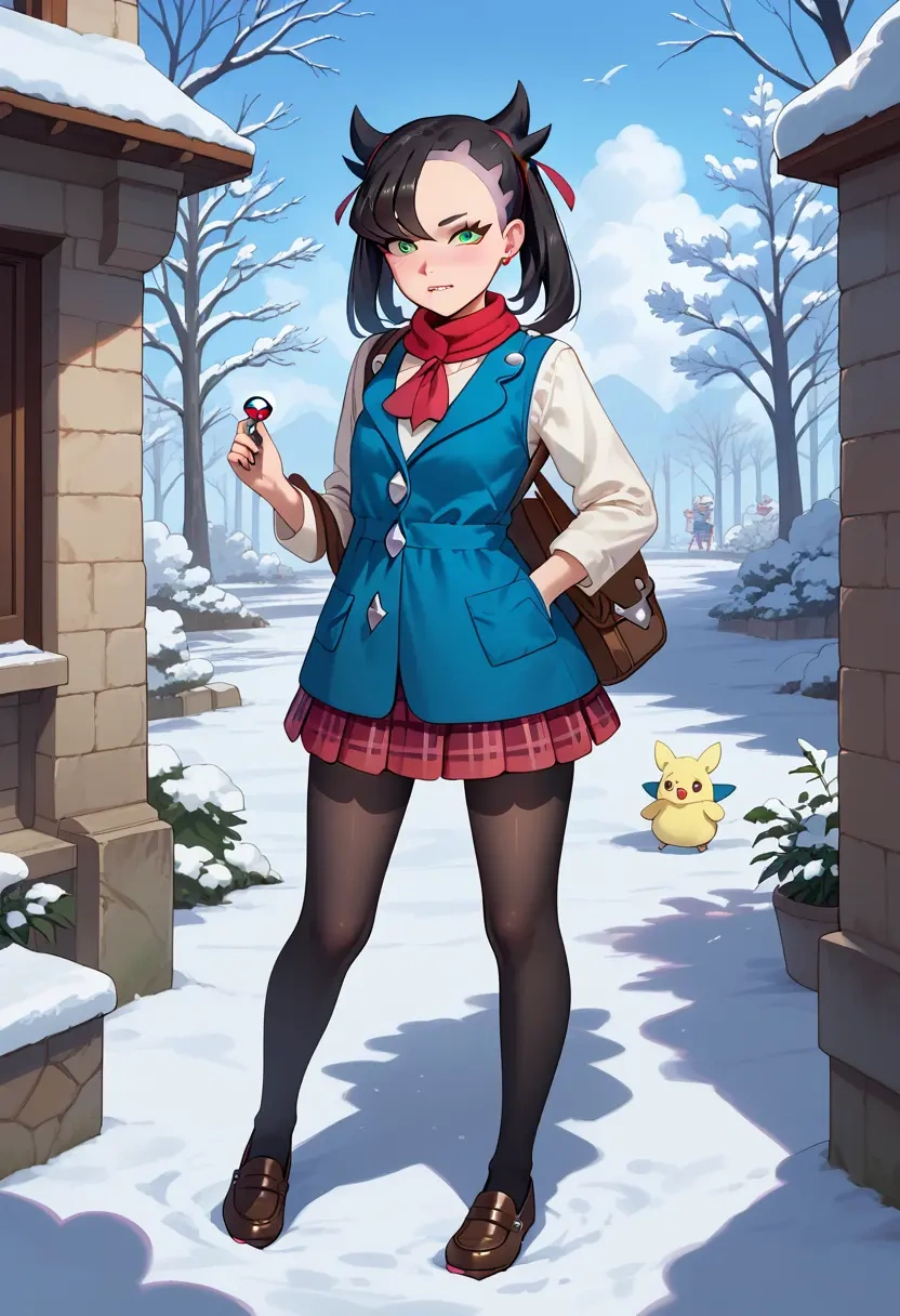 pokemon,marnie_(pokemon),winter,student uniform,vest  - 