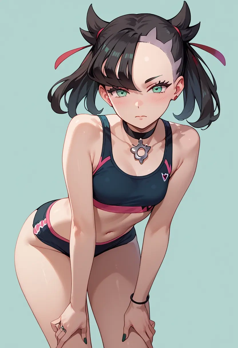 pokemon,marnie_(pokemon),sports bra,high-waisted leggings  - 