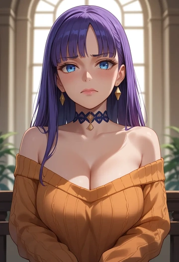 fate_(series),martha_(fate),orange,sweater,choker  - AI generated anime art