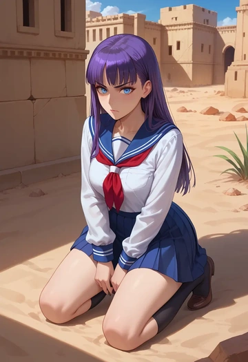 fate_(series),martha_(fate),jk uniform, stockings  - AI generated anime art