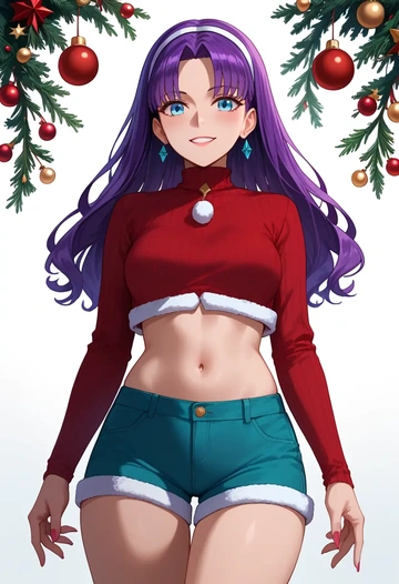 fate_(series),martha_(fate),Christmas,red velvet shorts  - AI generated anime art