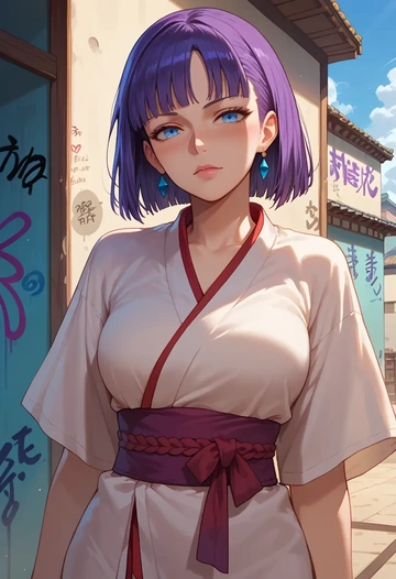 fate_(series),martha_(fate),striped graffiti blouse,dolphin shorts  - AI generated anime art