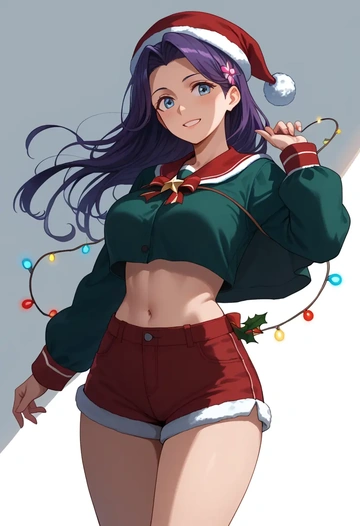 kantai_collection,maru-yu_(kancolle),Christmas,red velvet shorts  - AI generated anime art