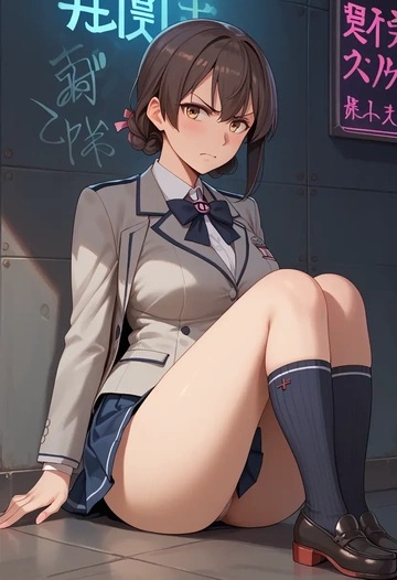 kantai_collection,maru-yu_(kancolle),winter,student uniform,blazer  - AI generated anime art