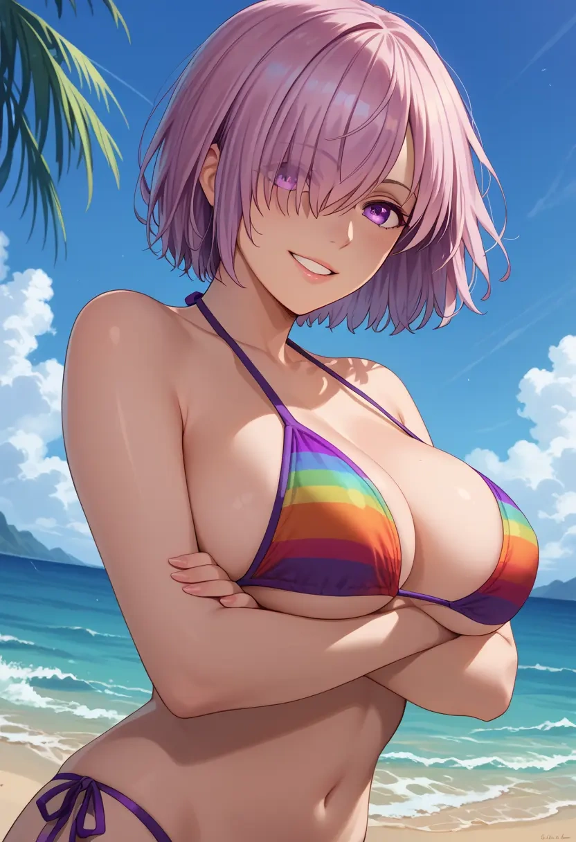 fate_(series),mash_kyrielight,bikini,rainbow-colored,sexy  - 