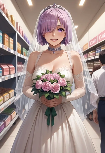 fate_(series),mash_kyrielight,wedding  - AI generated anime art