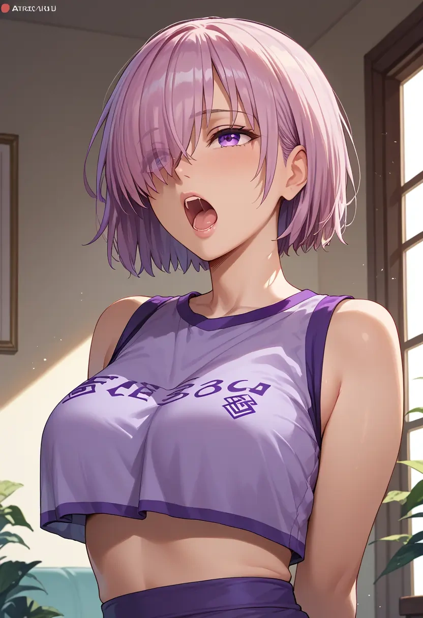 fate_(series),mash_kyrielight,crop top,athletic shorts  - 