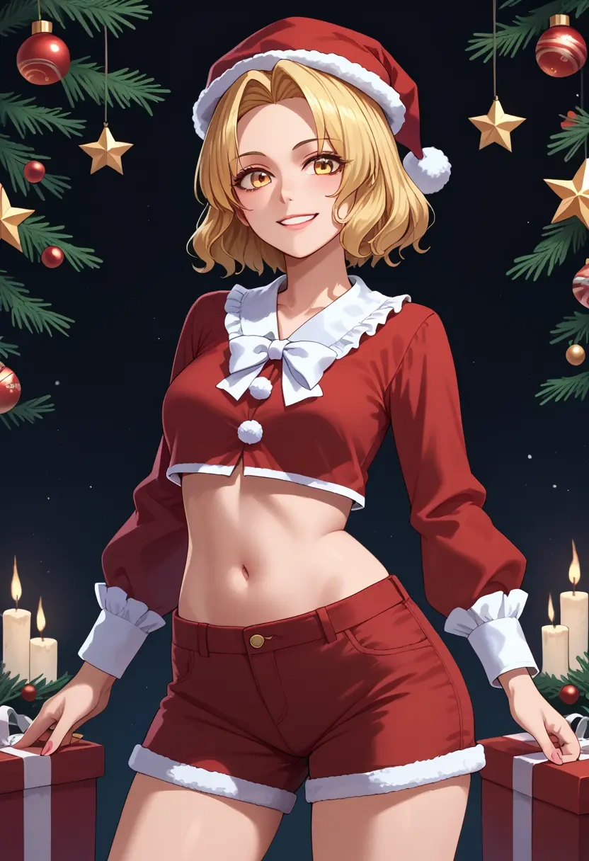 touhou,matara_okina,Christmas,red velvet shorts  - 