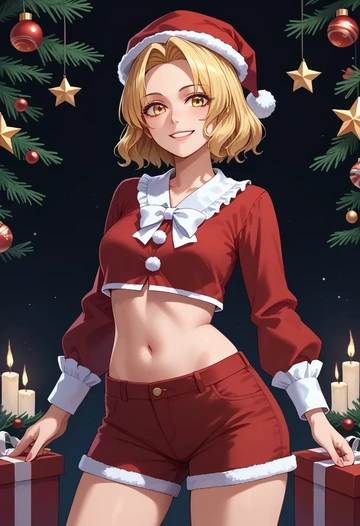 touhou,matara_okina,Christmas,red velvet shorts  - AI generated anime art