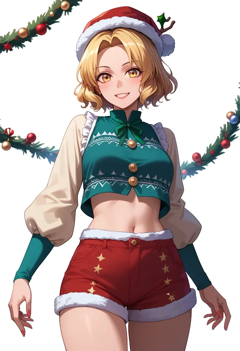 touhou,matara_okina,Christmas,red velvet shorts  - 