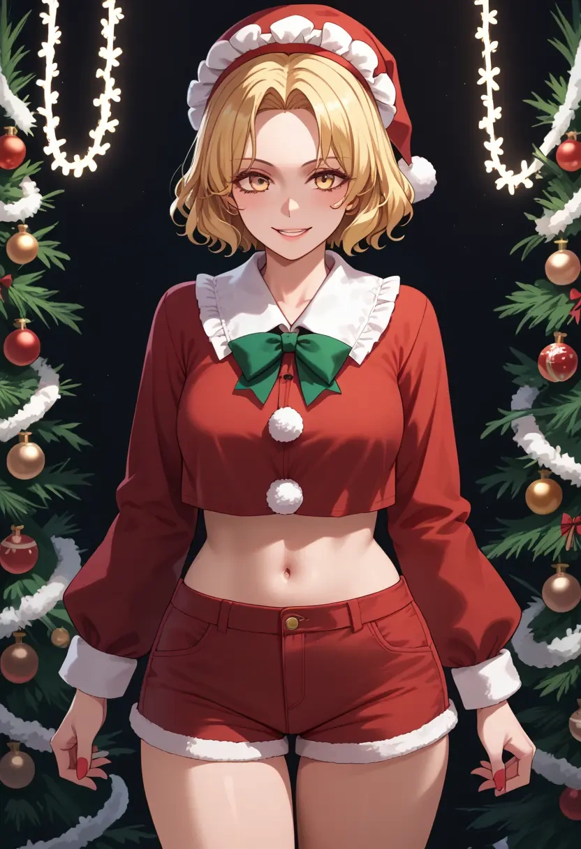 touhou,matara_okina,Christmas,red velvet shorts  - 