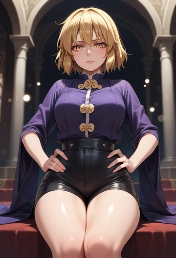 touhou,matara_okina,leather,shorts  - AI generated anime art