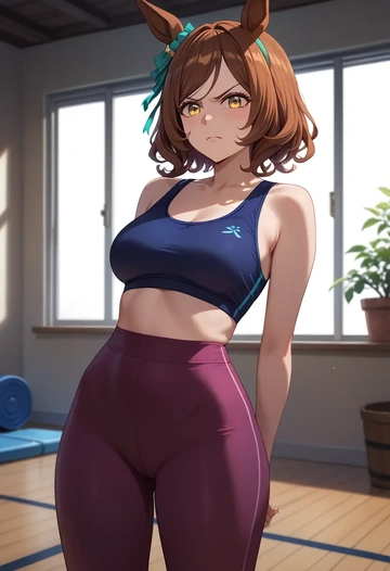 umamusume,matikane_tannhauser_(umamusume),yoga shorts, bra  - AI generated anime art