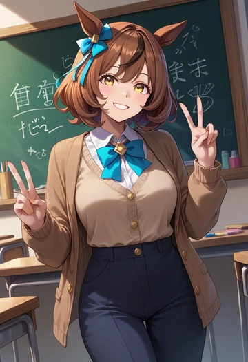 umamusume,matikane_tannhauser_(umamusume),teacher, sweater  - AI generated anime art