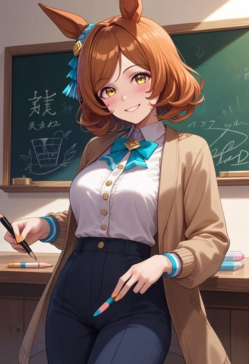 umamusume,matikanefukukitaru_(umamusume),teacher, sweater  - AI generated anime art