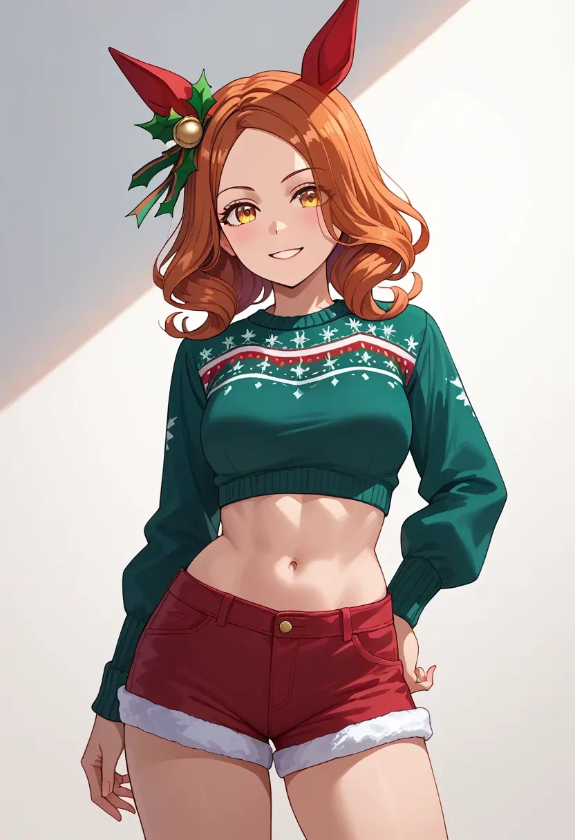 umamusume,matikanefukukitaru_(umamusume),Christmas,red velvet shorts  - 