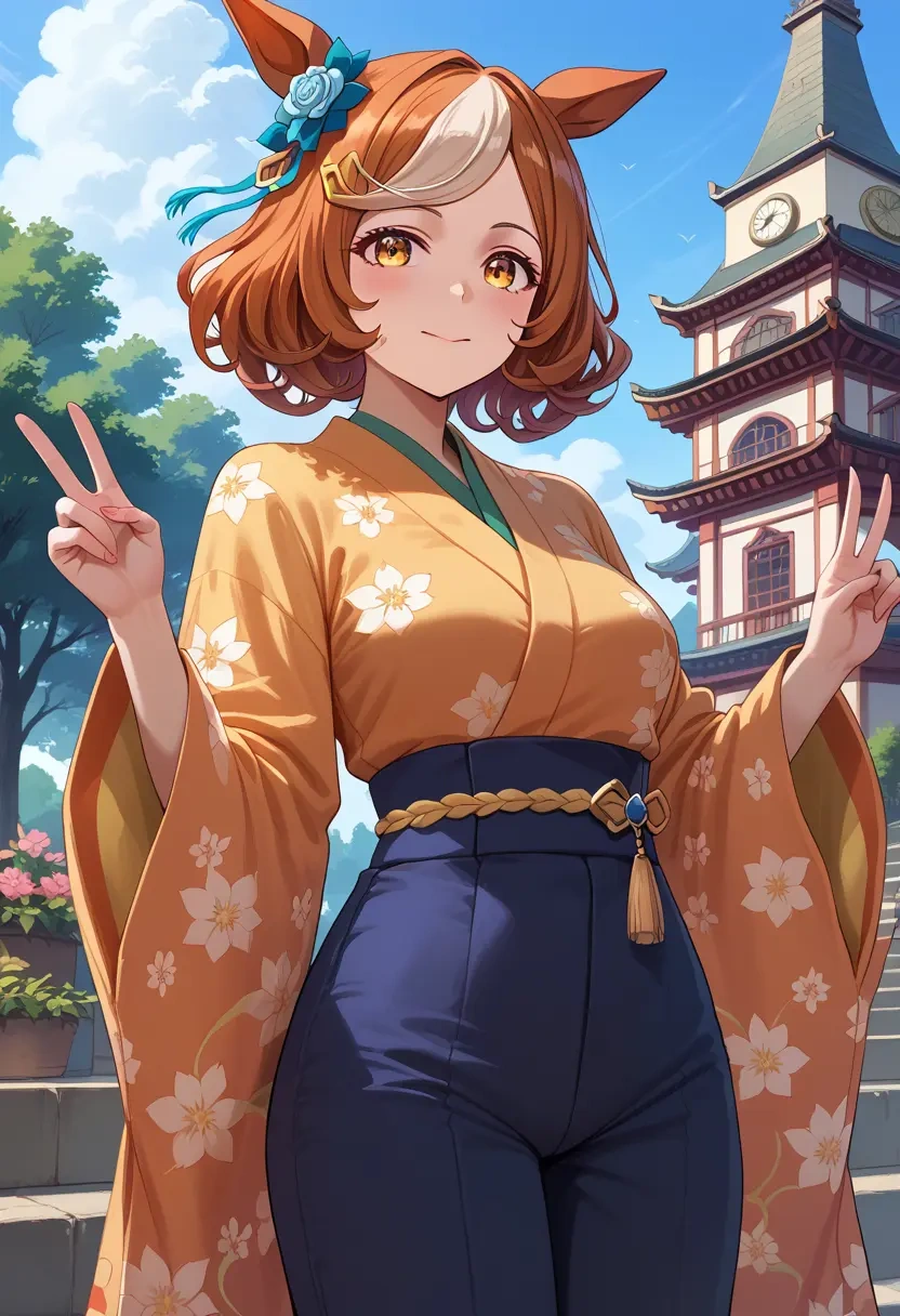 umamusume,matikanefukukitaru_(umamusume),kimono,silk,wide-leg trousers  - 