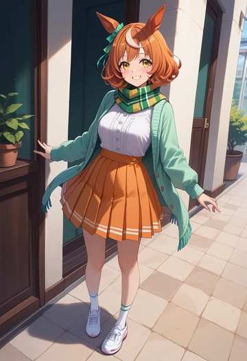 umamusume,matikanefukukitaru_(umamusume),spring,student uniform,knit sweater  - AI generated anime art