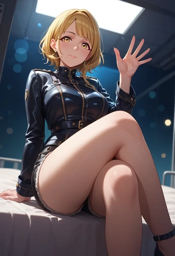 idolmaster,matoba_risa,leather,shorts  - AI generated anime art