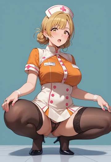 idolmaster,matoba_risa,nurse pantyhose,mini skirt, sexy  - AI generated anime art