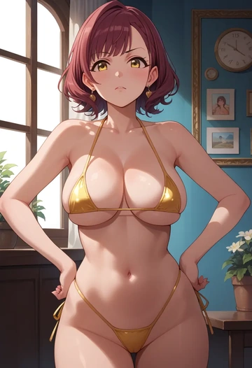 idolmaster,matoba_risa,tiny bikini,sexy  - AI generated anime art