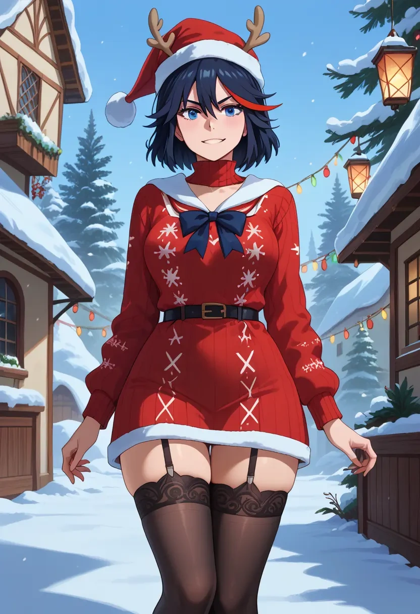 kill_la_kill,matoi_ryuuko,sweater,stockings,Thigh garters  - 