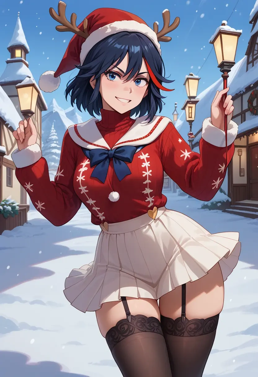 kill_la_kill,matoi_ryuuko,sweater,stockings,Thigh garters  - 