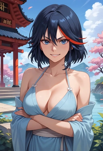 kill_la_kill,matoi_ryuuko,dress,halter,layered tulle  - AI generated anime art