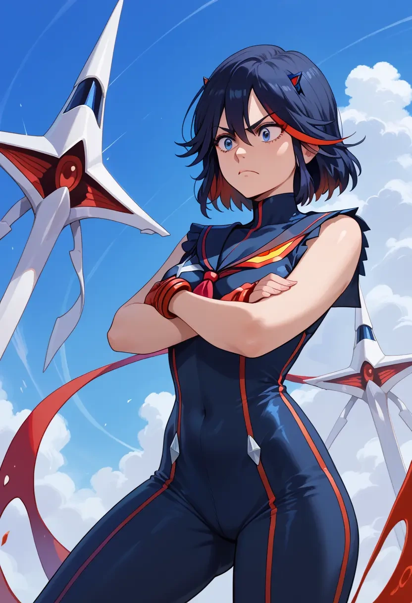 kill_la_kill,matoi_ryuuko,jumpsuit,sleeveless,flare pants  - 