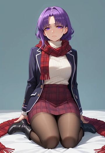 fate_(series),matou_sakura,winter,student uniform,fur-collared jacket  - AI generated anime art