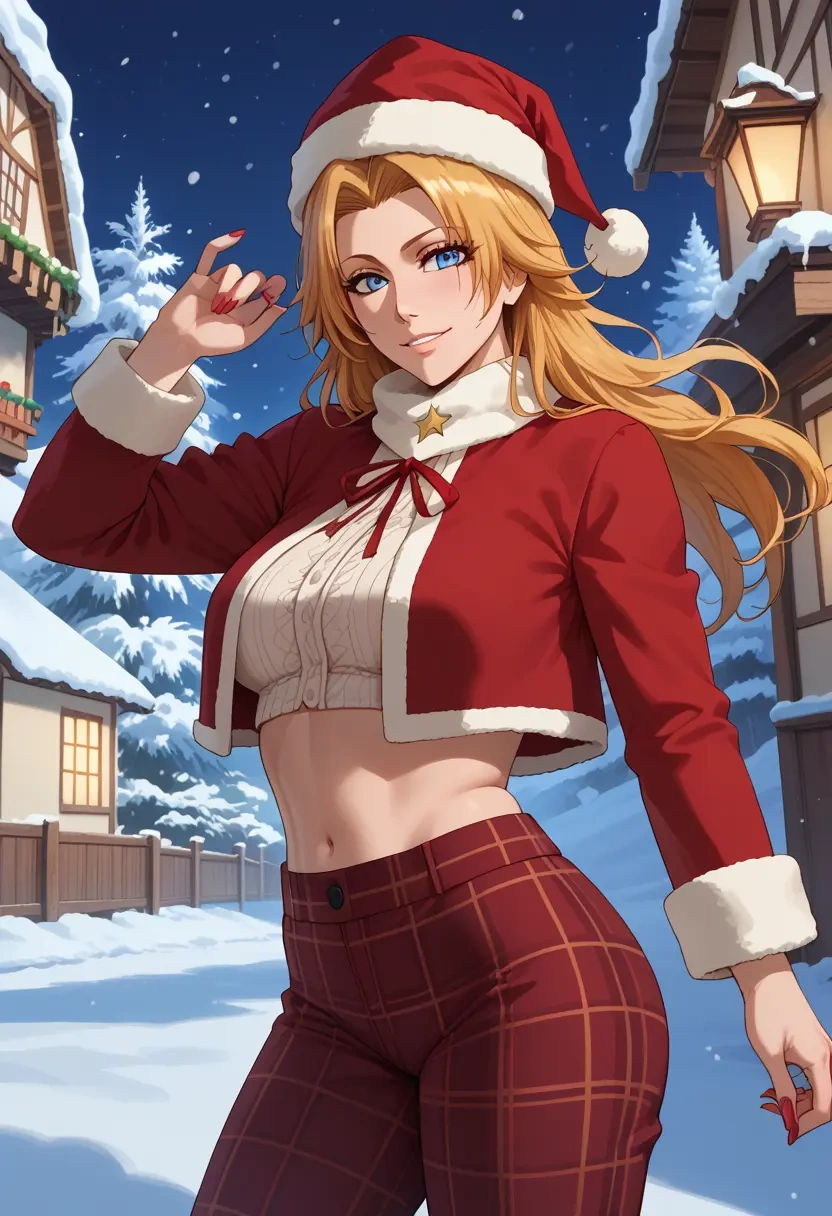 bleach,matsumoto_rangiku,Christmas,plaid trousers  - 