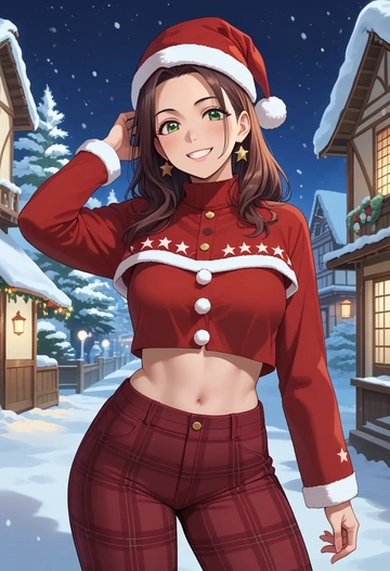 osomatsu_san,matsuno_choromatsu,Christmas,plaid trousers  - AI generated anime art