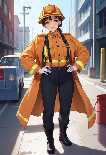 osomatsu_san,matsuno_ichimatsu,firefighter  - AI generated anime art