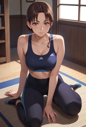 osomatsu_san,matsuno_todomatsu,yoga shorts, bra  - AI generated anime art