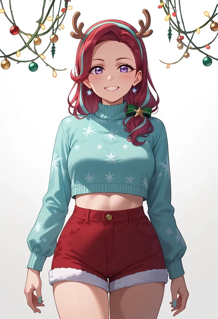 love_live,matsuura_kanan,Christmas,red velvet shorts  - 