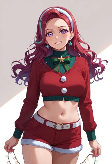 love_live,matsuura_kanan,Christmas,red velvet shorts  - AI generated anime art