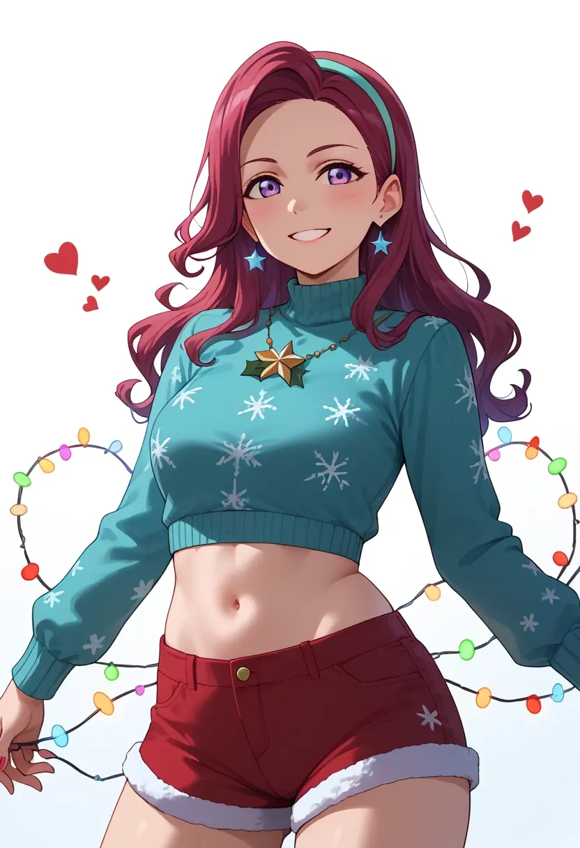 love_live,matsuura_kanan,Christmas,red velvet shorts  - 