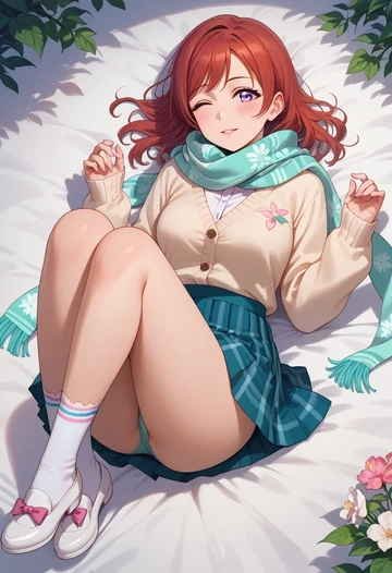 love_live,matsuura_kanan,spring,student uniform,light cardigan  - AI generated anime art