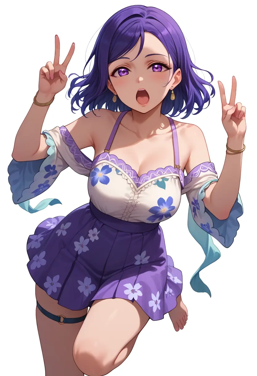 love_live,matsuura_kanan,silk slip dress,floral prints  - 