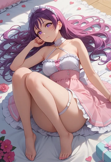 love_live,matsuura_kanan,silk slip dress  - AI generated anime art