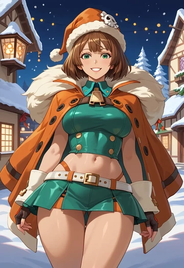 guilty_gear,may_(guilty_gear),Christmas,dress  - AI generated anime art