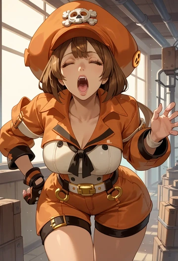 guilty_gear,may_(guilty_gear),jogger shorts,oversized tank  - AI generated anime art