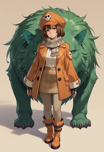 guilty_gear,may_(guilty_gear),winter,student uniform,fur-lined parka  - AI generated anime art