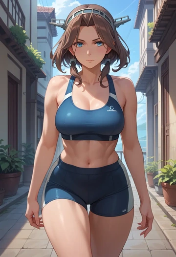 kantai_collection,maya_(kancolle),yoga shorts  - AI generated anime art