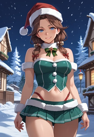 kantai_collection,maya_(kancolle),Christmas,dress  - AI generated anime art