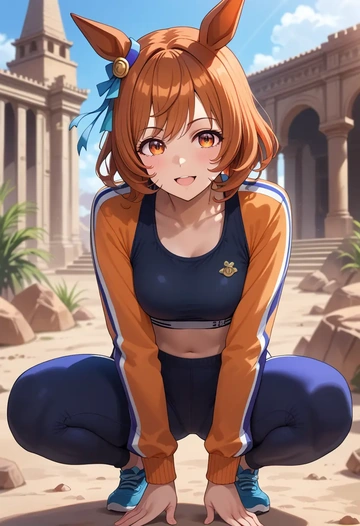 umamusume,mayano_top_gun_(umamusume),athletic,track suit  - AI generated anime art