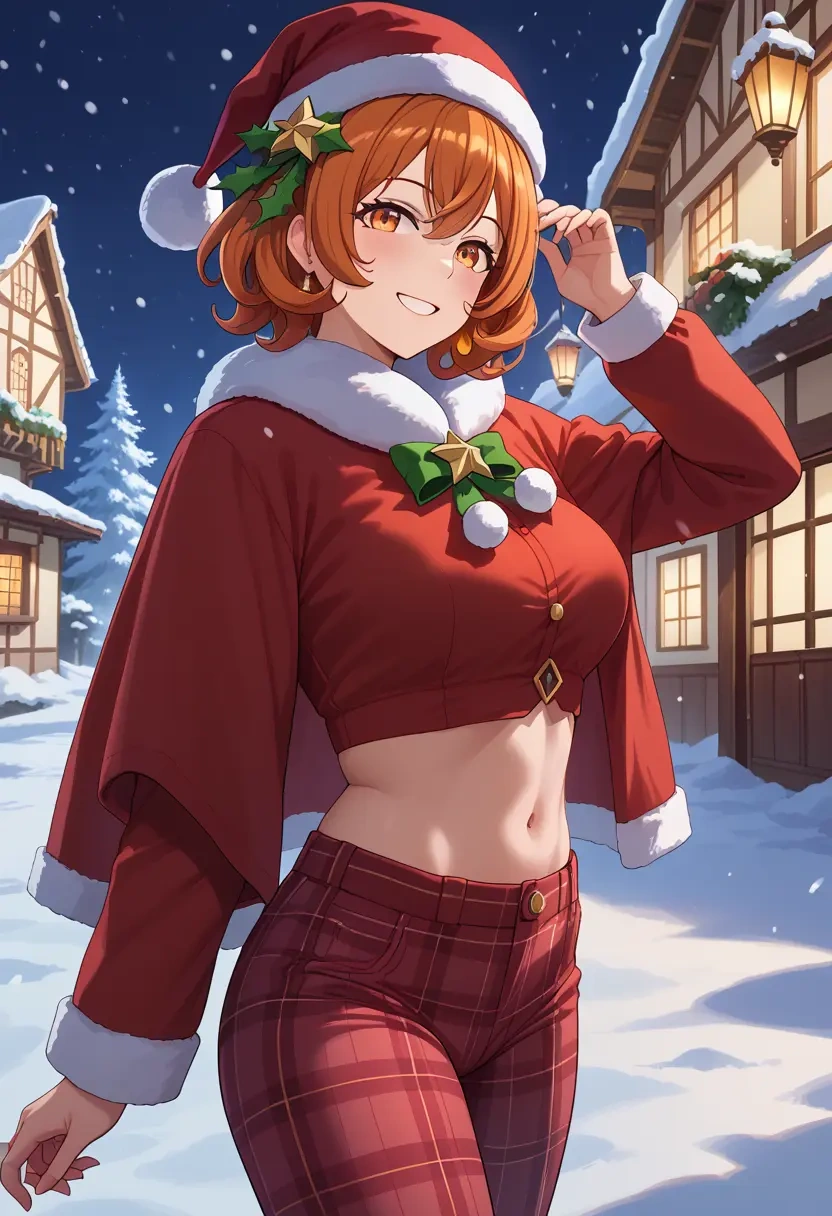 umamusume,mayano_top_gun_(umamusume),Christmas,plaid trousers  - 